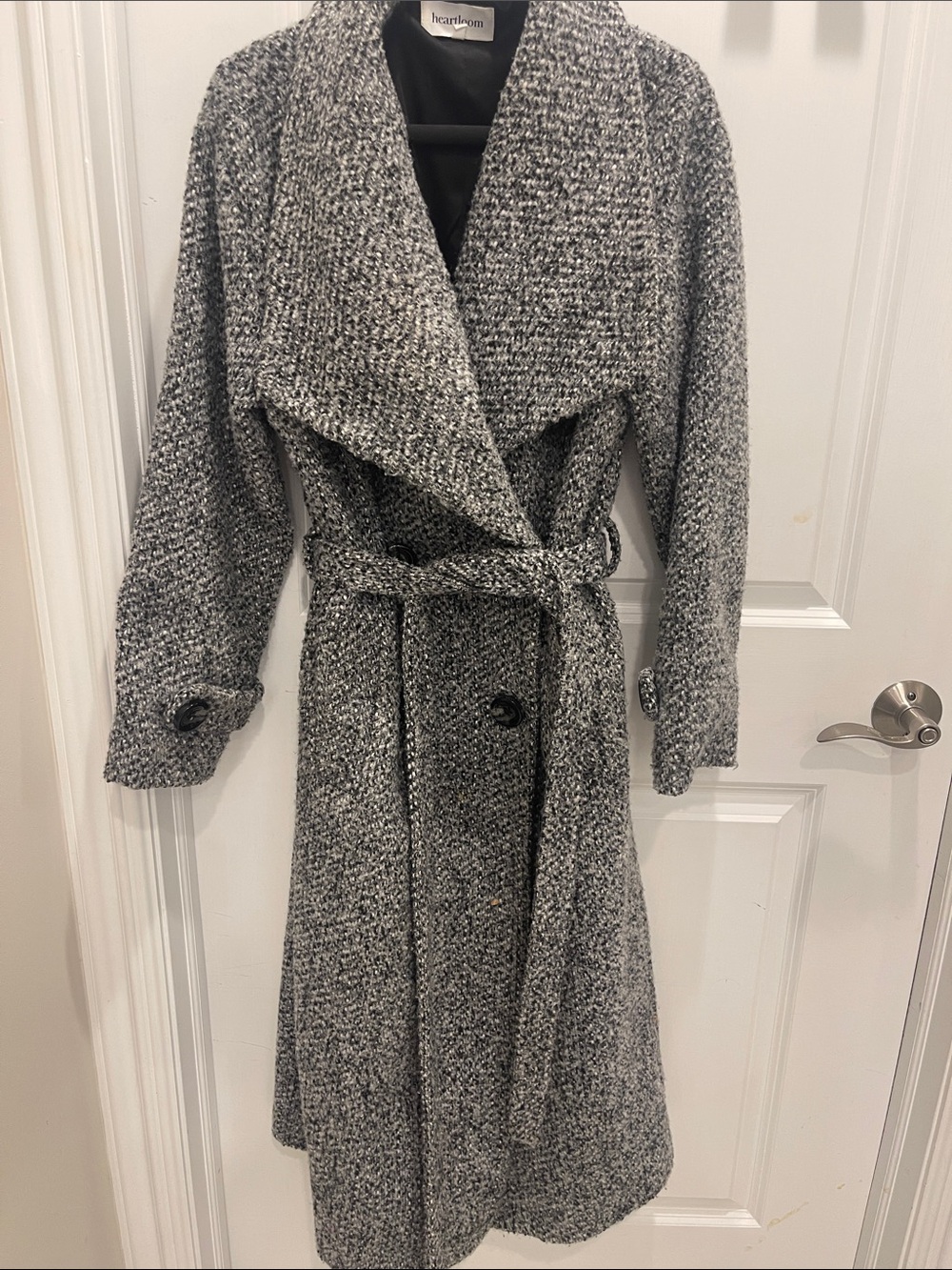 Heartloom Gray Marled Wool-Blend Wrap Coat